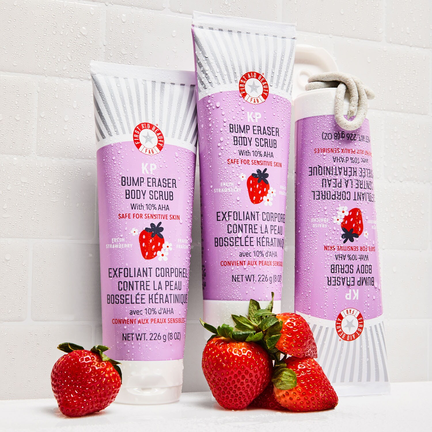 KP Body Scrub Strawberry Scrub corpo morbidezza istantanea AHA alla